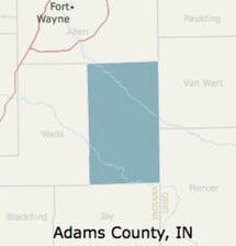 Picture of a map of Adams County Indiana