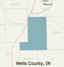 Picture of a map of Wells County Indiana
